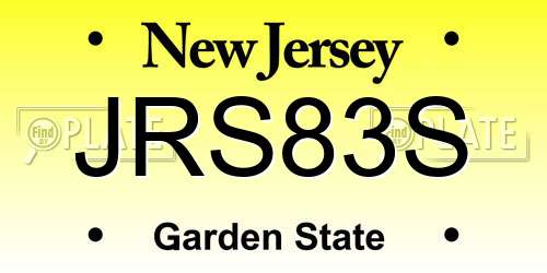 JRS83S New Jersey License Plate