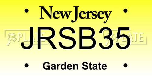 JRSB35 New Jersey License Plate