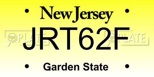 JRT62F New Jersey License Plate