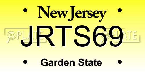 JRTS69 New Jersey License Plate