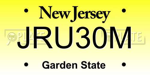 JRU30M New Jersey License Plate