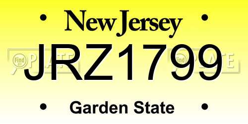 JRZ1799 New Jersey License Plate