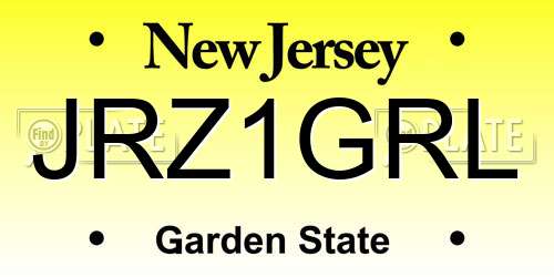JRZ1GRL New Jersey License Plate