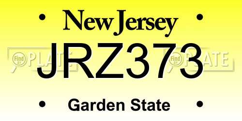 JRZ373 New Jersey License Plate