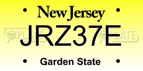 JRZ37E New Jersey License Plate