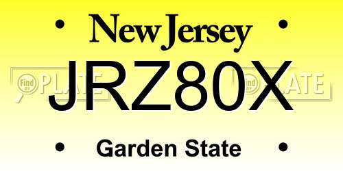JRZ80X New Jersey License Plate