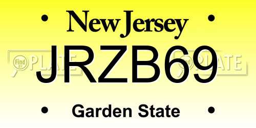 JRZB69 New Jersey License Plate
