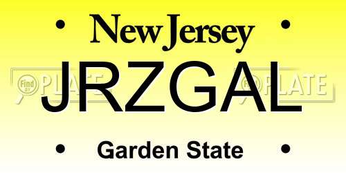 JRZGAL New Jersey License Plate