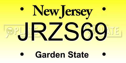 JRZS69 New Jersey License Plate