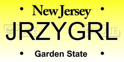 JRZYGRL New Jersey License Plate