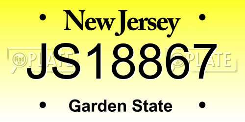 JS18867 New Jersey License Plate
