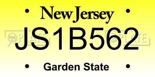 JS1B562 New Jersey License Plate