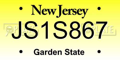 JS1S867 New Jersey License Plate
