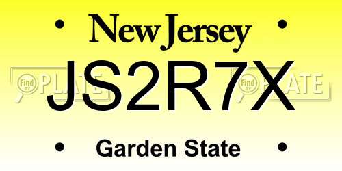 JS2R7X New Jersey License Plate