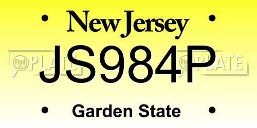 JS984P New Jersey License Plate