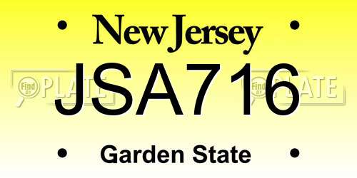 JSA716 New Jersey License Plate