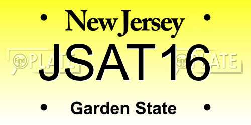 JSAT16 New Jersey License Plate