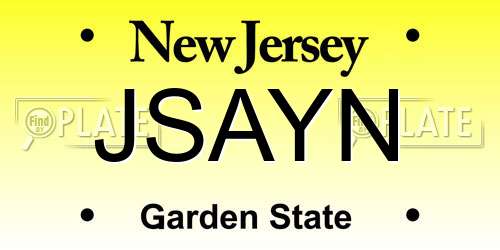 JSAYN New Jersey License Plate