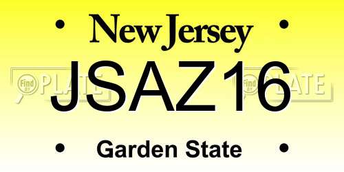 JSAZ16 New Jersey License Plate