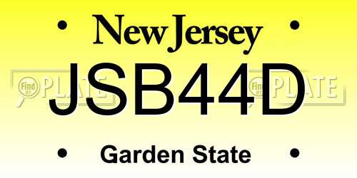 JSB44D New Jersey License Plate