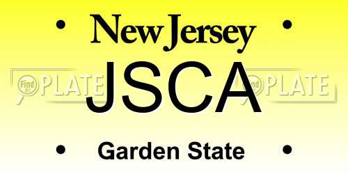 JSCA New Jersey License Plate