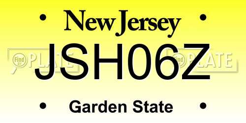 JSH06Z New Jersey License Plate