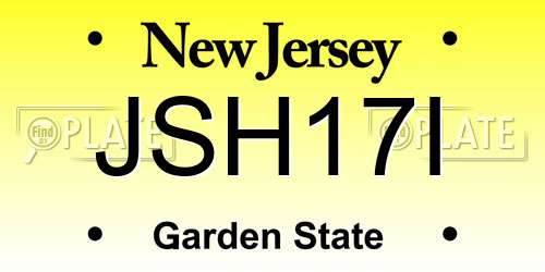 JSH17I New Jersey License Plate