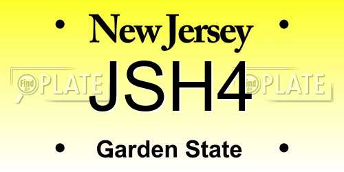 JSH4 New Jersey License Plate
