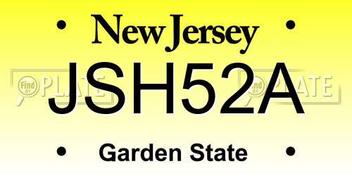 JSH52A New Jersey License Plate