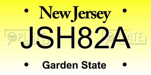 JSH82A New Jersey License Plate