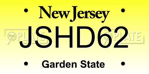 JSHD62 New Jersey License Plate