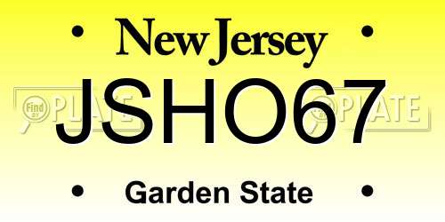 JSHO67 New Jersey License Plate