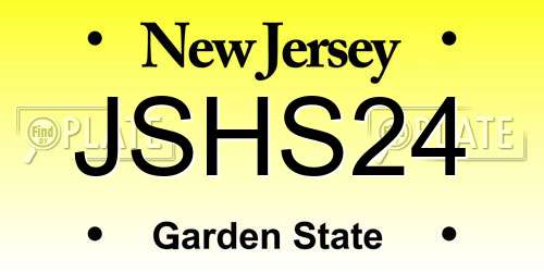 JSHS24 New Jersey License Plate