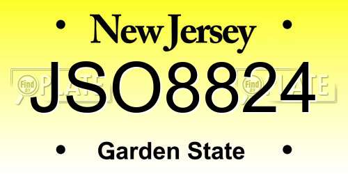 JSO8824 New Jersey License Plate