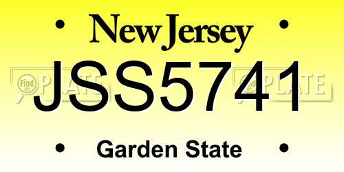JSS5741 New Jersey License Plate