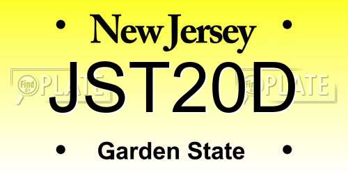 JST20D New Jersey License Plate