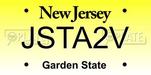 JSTA2V New Jersey License Plate
