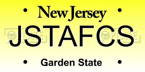 JSTAFCS New Jersey License Plate