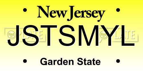 JSTSMYL New Jersey License Plate