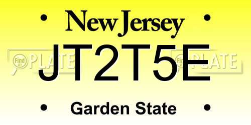 JT2T5E New Jersey License Plate