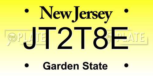JT2T8E New Jersey License Plate