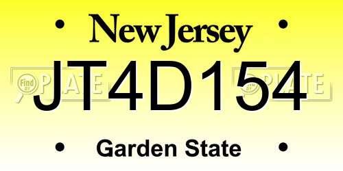 JT4D154 New Jersey License Plate