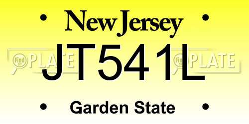 JT541L New Jersey License Plate