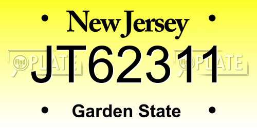JT62311 New Jersey License Plate