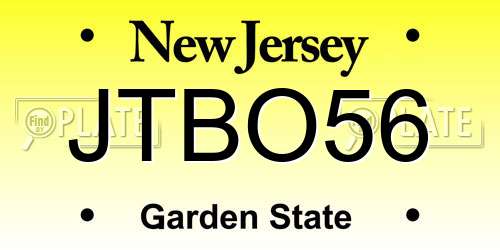 JTBO56 New Jersey License Plate