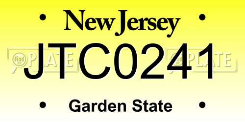 JTC0241 New Jersey License Plate