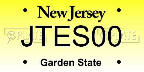 JTES00 New Jersey License Plate