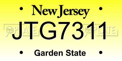 JTG7311 New Jersey License Plate