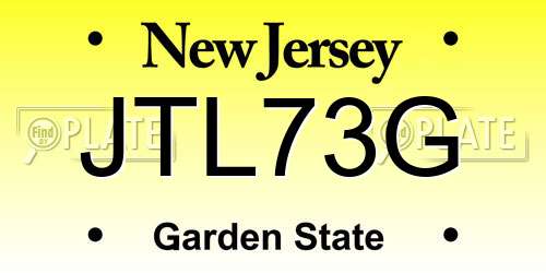 JTL73G New Jersey License Plate