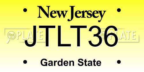 JTLT36 New Jersey License Plate